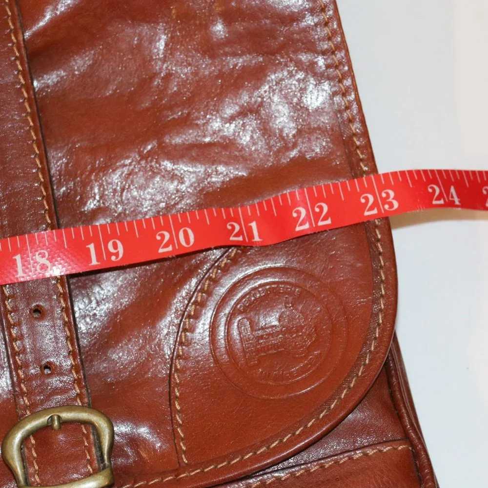 Pelletterie Firenze Vintage Messenger Saddle Laptop Bag Italian Leather‎